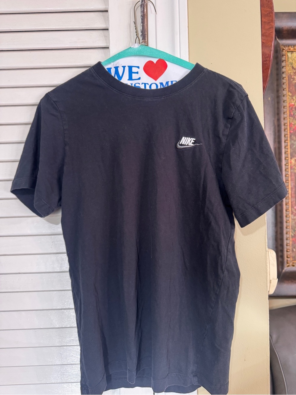 Nike Black Short Sleeve Tee with Small White Swoosh